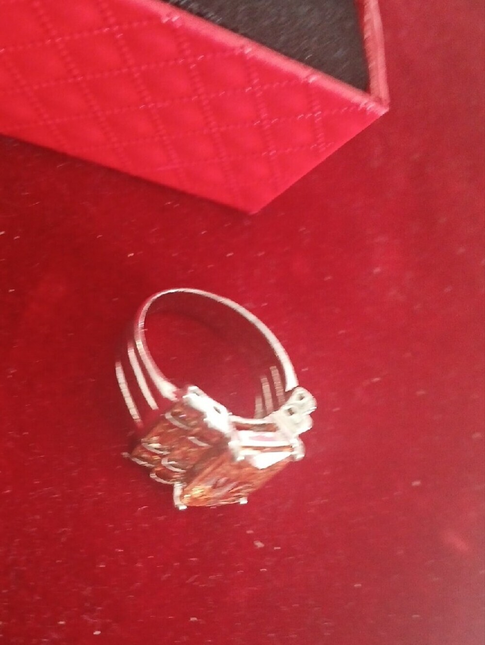 Champagne Crystal Statement Ring - Women Jewelry - Picture 4 of 6
